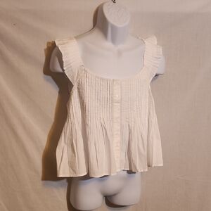 Chic White Ruffled Blouse J Crew